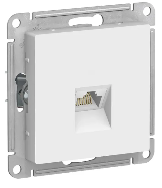 Розетка компьютерная Systeme Electric AtlasDesign RJ45, кат. 5Е, механизм, белый (глянцевый) ATN000183