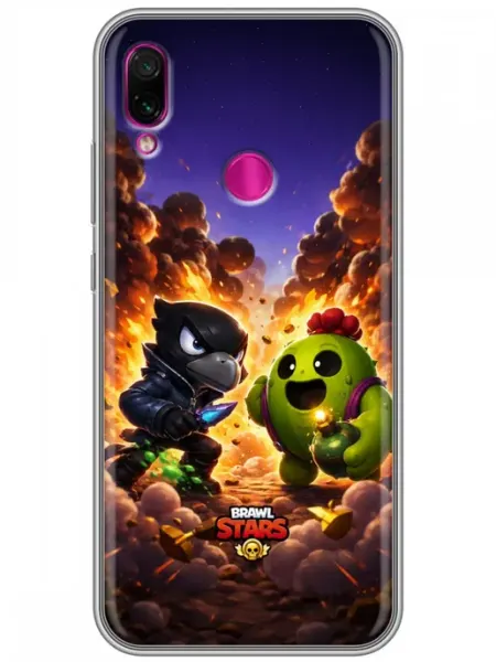 Чехол на Xiaomi RedMi Note 7 Brawl Stars Бровл Старс 360skin