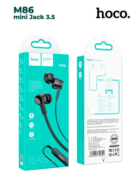 Проводные наушники M86 Jack 3.5 HOCO