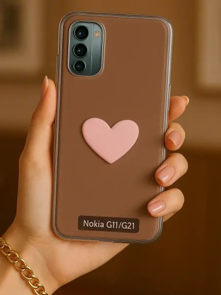 ChesnoCase Чехол на Nokia G21, G11 женский с сердечком