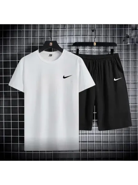 Спортивный мужской комплект футболка и шорты двухнитка BIA CLOTHING