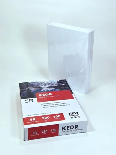 Глянцевая фотобумага KEDR 5R 230 г/м² 13*18 см, 100 листов для струйного принтера - Фотобумага