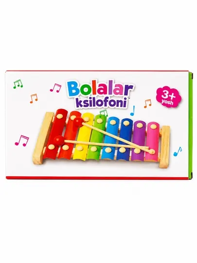 Цветной детский ксилофон, музыкальная игрушка с деревянными палочками