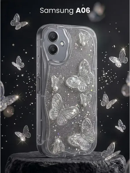 Рельефный чехол с 3D бабочками на Samsung Galaxy A06 ЧЕХОЛБЕРИ