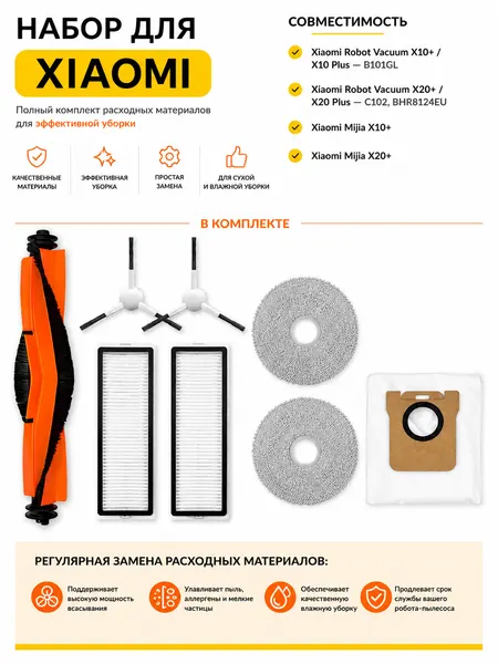 Набор аксессуаров для робота-пылесоса Xiaomi X10+, X20+