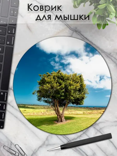 Коврик для мышки круглый природа лес дерево DiamondMousePad