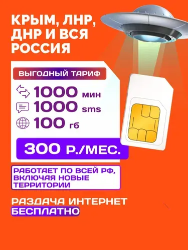 SIM-карта вся РФ, включая Крым, ДНР, ЛНР, Севастополь и новые территории работает на сети Миранда и t2