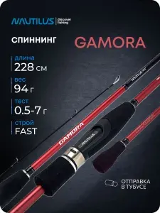Спиннинг Nautilus Gamora GMS-762UL 228 см, тест 0.5-7, 2 секции, Fast