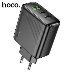 Сетевое зарядное устройство Hoco CS26A GaN PD45W QC3.0 (USB-A + 2*Type-C), черный (быстрая зарядка для iPhone, Android)