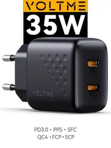 Зарядное устройство VOLTME Revo 35CС GaN, 35 Вт W / Блок питания USB Type C PD 3.0, QC4+ / Быстрая зарядка для телефона Samsung Xiaomi и др, сетевой адаптер на планшет, черный Online Box