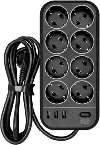 Сетевой фильтр Powercom SP-08 USB03AB 3,0 м, SP-08 USB03AB 3,0 M