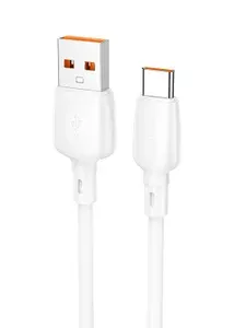 Кабель Borofone BX93 USB to Type-C, 100W, 6A, 1 метр, белый / провод с быстрой зарядкой для Android, iPhone с USB-C (15, 16, 17, 18), ноутбуков