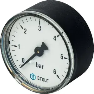 Манометр аксиальный D 50 мм 1/4" 6 бар STOUT
