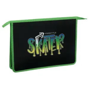 Папка для тетрадей 1 отделение, А4, ArtSpace "Skater", пластик, на молнии (ПТ-83_58215)