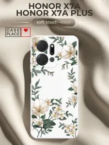 Чехол на Honor X7A / X7A Plus Soft Touch с принтом "Нежная цветочная рамка 1"