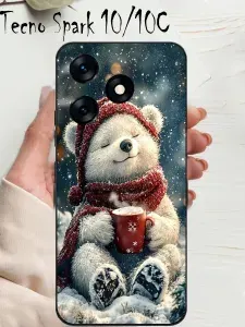 Чехол на tecno spark 10/10C новогодний рисунок