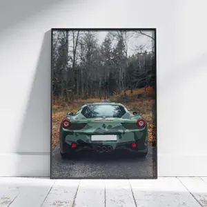 Плакат на стену для интерьера Спорткар (Ferrari 458 Italia 10) - Постер по спортивным гоночным машинам автомобилям формата А4 (21x30 см)