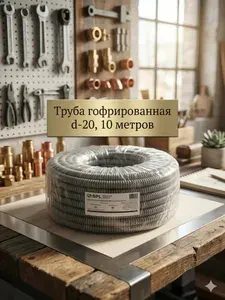 Труба гофрированная ПВХ d-20, 10 метров.