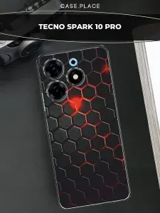Силиконовый чехол на Tecno Spark 10 Pro / Техно Спарк10 Про карбон