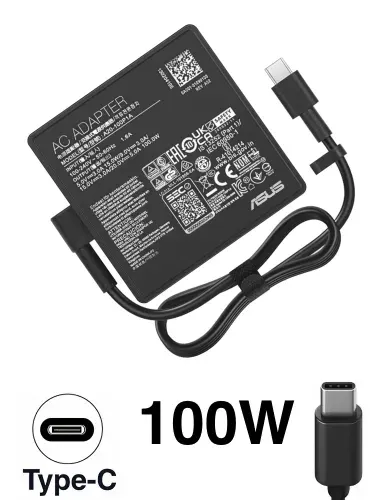 Зарядное устройство для ноутбука Asus, ROG Zephyrus G14 GA401QM-HZ168T, 20V - 5A, (Штекер: Type-C) 100 Вт Квадратный