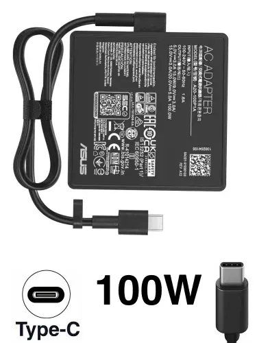 Зарядное устройство для ноутбука Asus, ZenBook UN5401QA-KN099W, 20V - 5A, (Штекер: Type-C) 100 Вт Квадратный