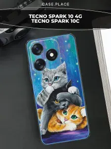 Чехол на Техно Спарк10 / 10С с котиками