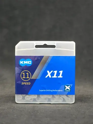 Цепь велосипедная KMC X11 Silver-Black, 11 скоростей, 118 звеньев, с замочком MissingLink 11R/CL555R в комплекте