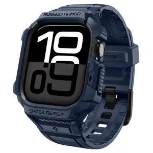 Чехол с ремешком Spigen на Apple Watch 11 (42 mm) (ACS10495) Rugged Armor Pro 2 / Спиген чехол для Эпл Вотч 11 Синий