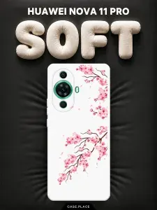 Чехол на Huawei Nova 11 Pro Soft Touch с принтом "Цветение сакуры"