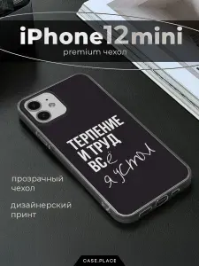 Чехол-книжка на Apple iPhone 12 Mini / Эпл Айфон 12 мини с рисунком "Щенок в форме" черный