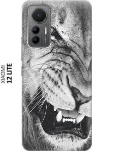 Силиконовый чехол на Xiaomi 12 Lite / Сяоми 12 Лайт с принтом "Скалящийся лев"