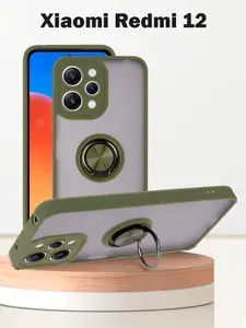 Чехол для Xiaomi Redmi 12, с кольцом, защита камеры, хаки