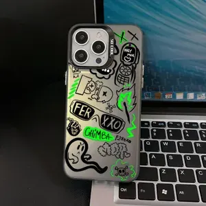 Чехол на Редми 12 / Redmi 12 чёрный с принтом Темный граффити Ударопрочный Антискользящий