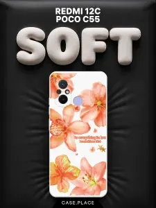 Чехол на Redmi 12C / Poco C55 Soft Touch с принтом "Большая сакура"