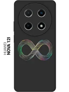 Силиконовый чехол на Huawei nova 12i с принтом "Знак бесконечность" матовый черный