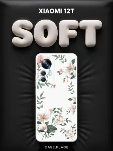 Чехол на Xiaomi 12T Soft Touch с принтом "Beautiful white flowers"