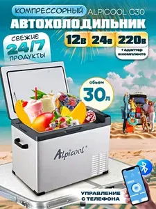 Автомобильный холодильник Alpicool С30 (12В/24В/220В) 30 литров