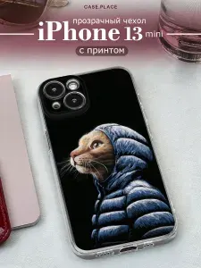 Силиконовый чехол на Apple iPhone 13 mini / Айфон 13 Мини кот