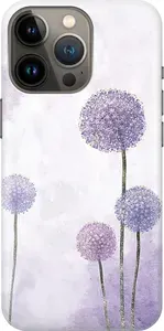 Силиконовый чехол на Apple iPhone 13 Pro / Эпл Айфон 13 Про с принтом "Сиреневые одуванчики"