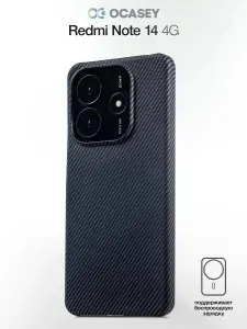 Чехол на Xiaomi Redmi Note 14 4G карбоновый дизайн