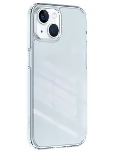 Чехол на iPhone 15, Guardian противоударный силикон, синий-прозрачный