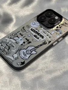Чехол на айфон 15 про макс / IPhone 15 PRO MAX черный Граффити противоударный