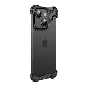 Металлический угловой чехол для iPhone 15, черный