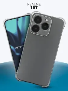 Противоударный чехол для Realme 15T (Реалми 15Т) с усиленными углами и защитой модуля камер, силиконовый прозрачный ROSCO
