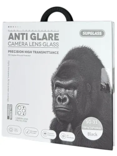 Защитные Линзы Kong на камеру iPhone 16 Pro / 16 Pro Max, цвет Black (чёрные), защитное стекло на камеру, металлическая рамка