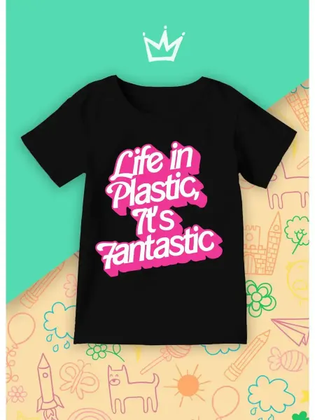 Каждому своё Cinema Детская Футболка Барби Надпись Ретро Стиль Life Fantastic