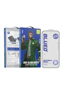 Защитное стекло BlueO Anti-glare Matte на iPhone 17 Air, Anti-glare Matte, закаленное, матовое с антибликовым и антистатик покрытием, прозрачное с черной рамкой