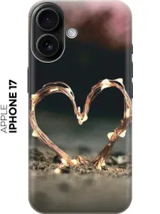 Силиконовый чехол на Apple iPhone 17 с принтом "Светящееся сердце"