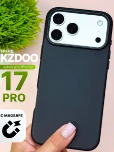 Кожаный чехол для iPhone 17 Pro с MagSafe KZDOO Mag Noble Collection, черный чехол для Айфон 17 Про