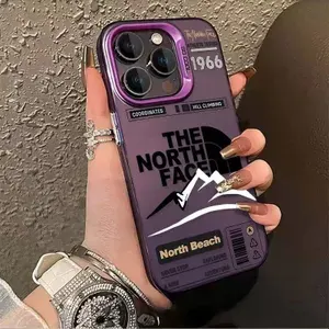 Чехол на Айфон 17 Про / iPhone 17 Pro фиолетовый The North Face силиконовый ударопрочный